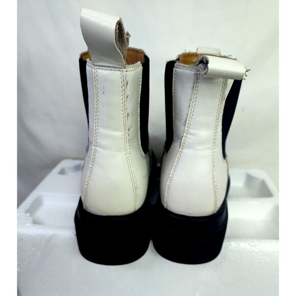 Women White Chunky Chelsea Ankle Boots Platform Street wear Bill 1 Size 10 - Picture 3 of 9
